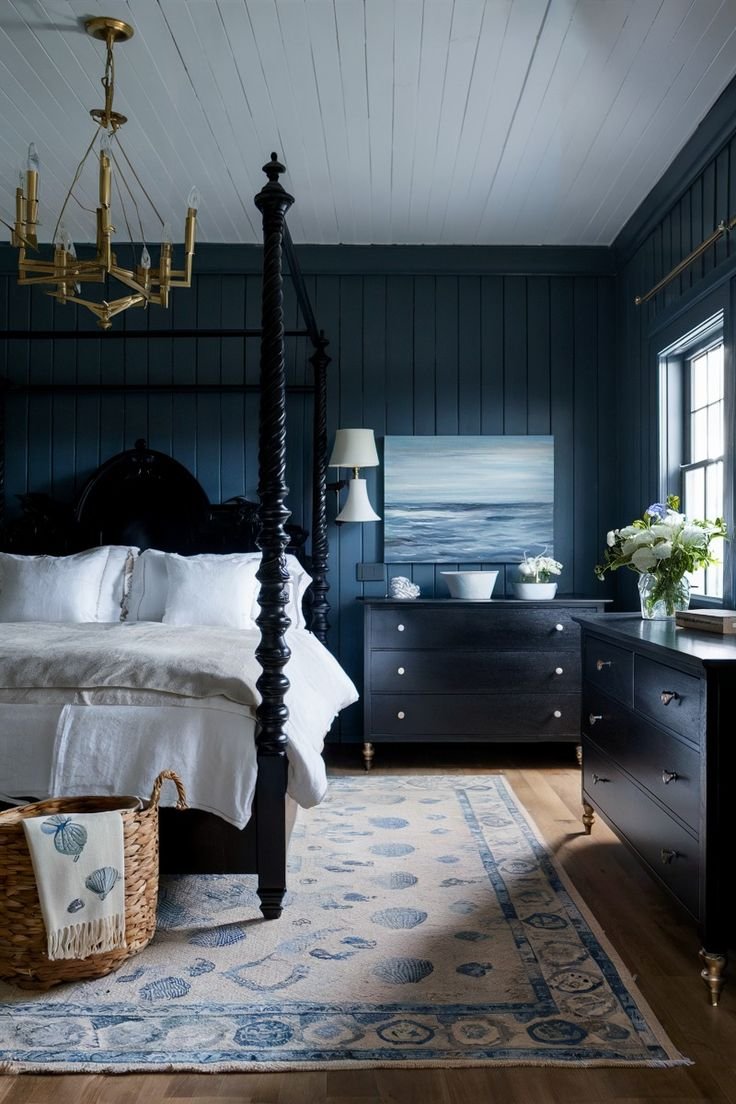 Moody Coastal Bedroom Trend Moody Artwork