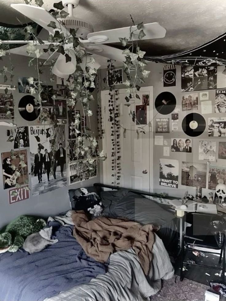Moody Teen Girl Bedroom Eclectic Vibes with Music and Nature