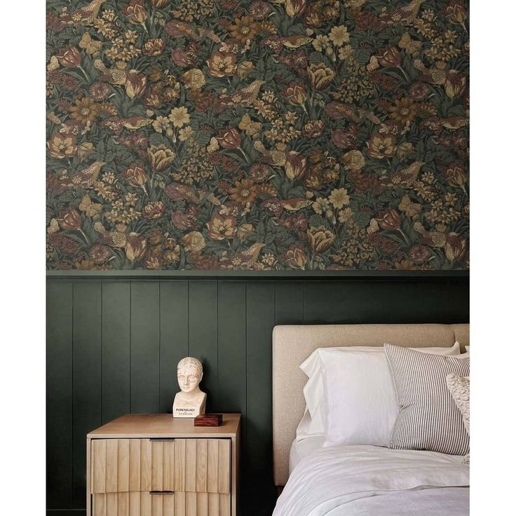 Dramatic Moody Bedroom Wallpaper Designs Botanical Elegance