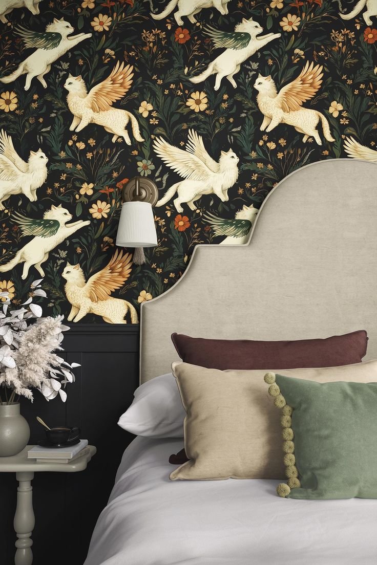 Dramatic Moody Bedroom Wallpaper Designs Whimsical Fantasy