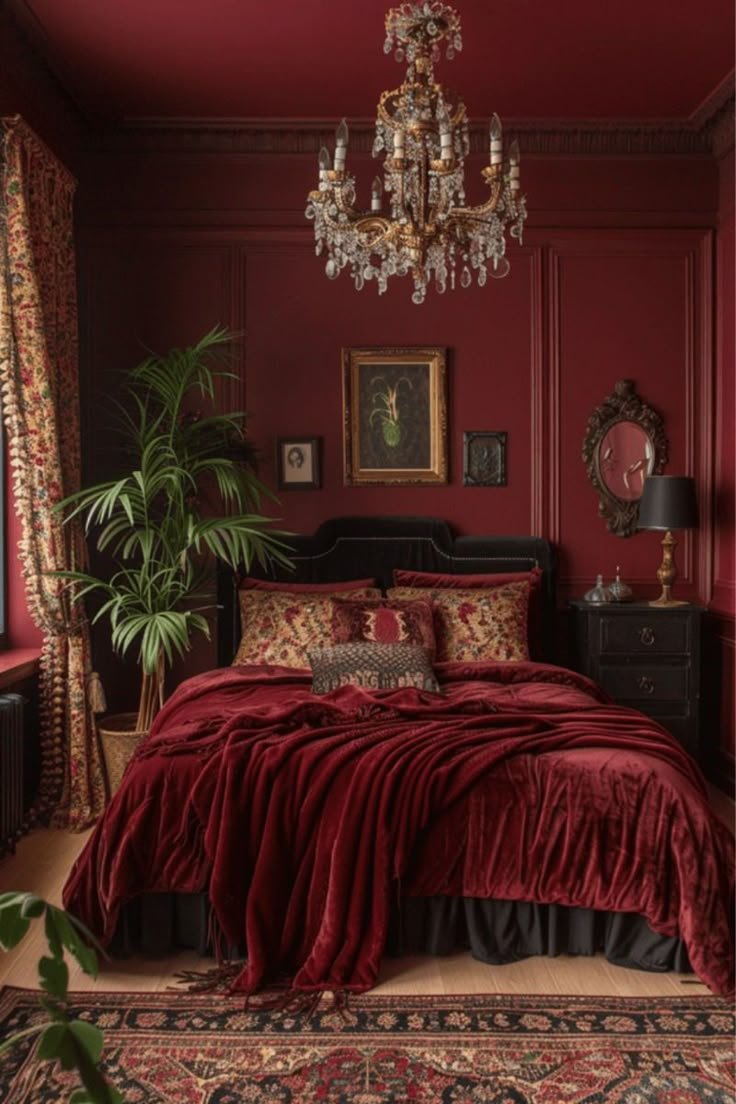 Moody Red Bedroom Opulent Velvet Vibes