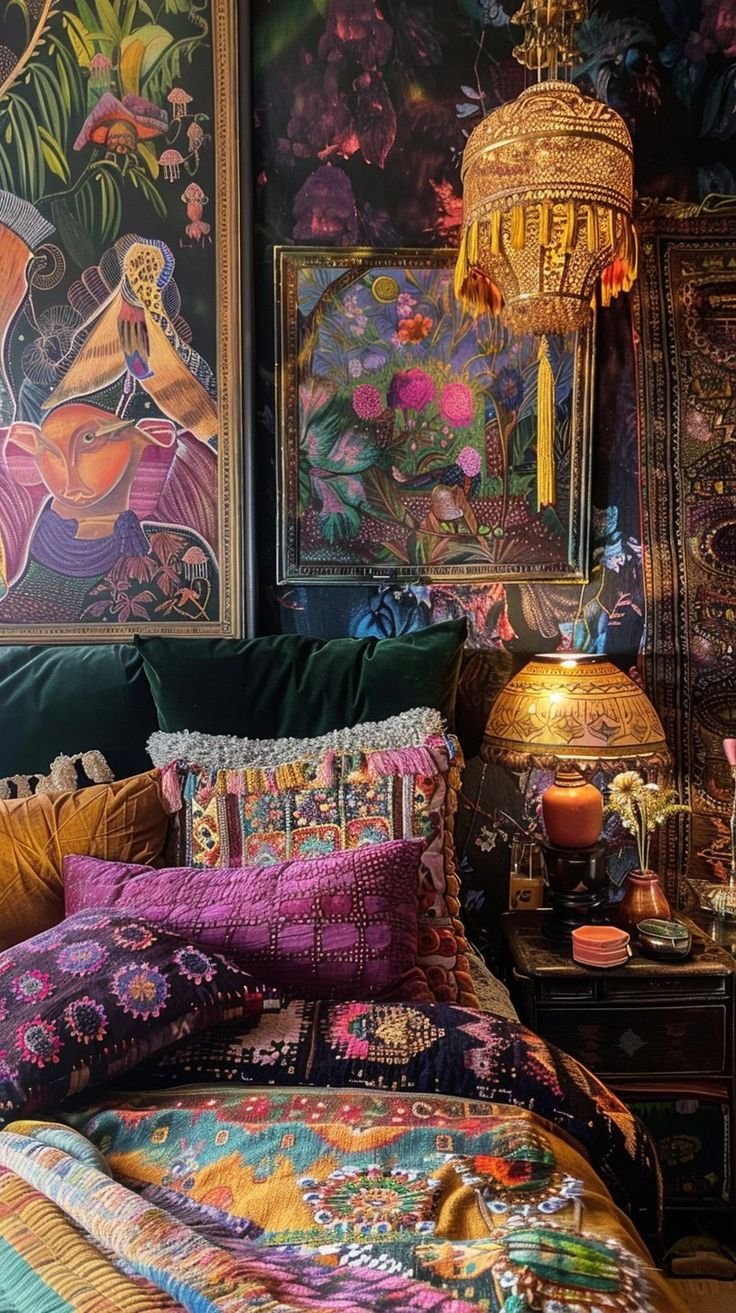 Moody Maximalist Bedroom Inspirations Tropical Paradise