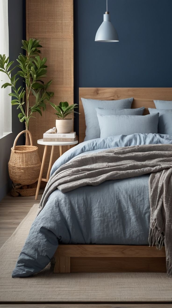 Moody Coastal Bedroom Trend Soft, Flowing Fabrics