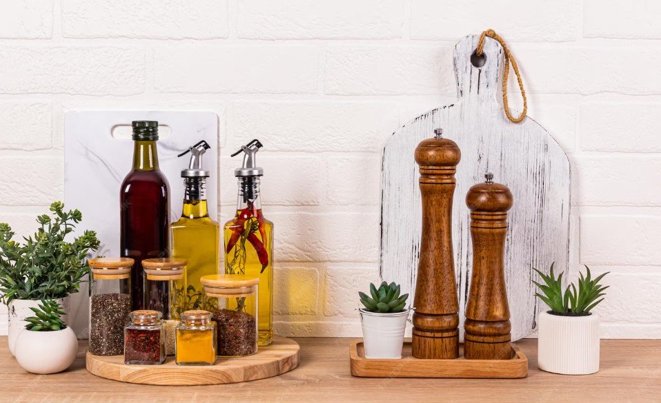 Artistic Oil Bottle Display for Modern Kitchen Decor
