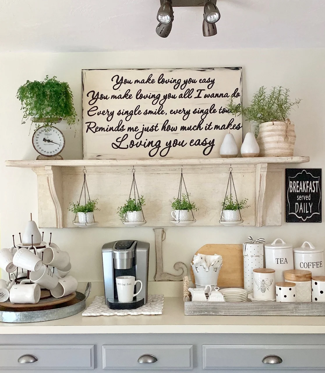 Botanical Coffee Station For Farmhouse Coffee Bar