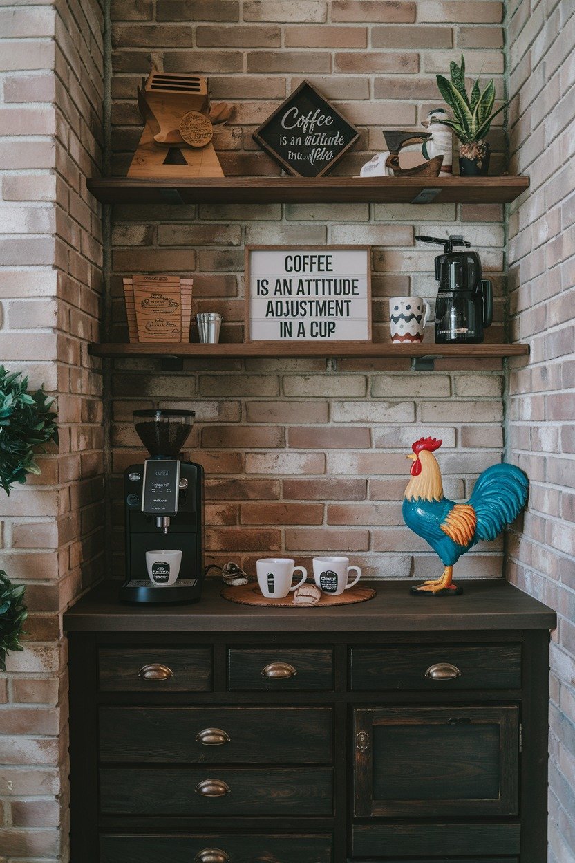 Cozy Coffee Nook For Farmhouse Coffee Bar