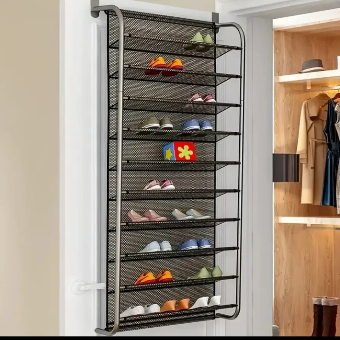 Door-Mounted Racks for Shoe Storage