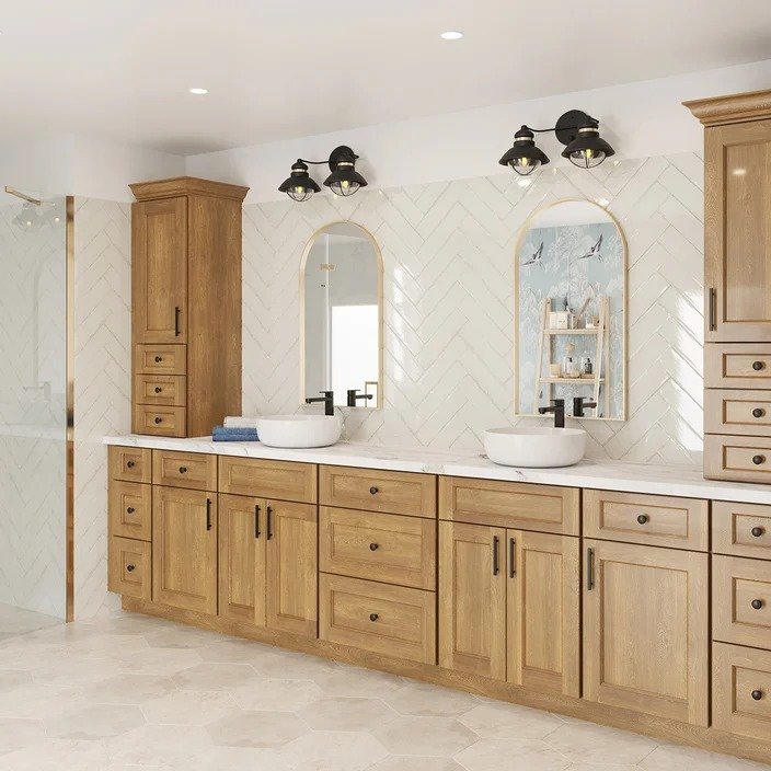 Double Vanity Configuration for Basement Bathroom