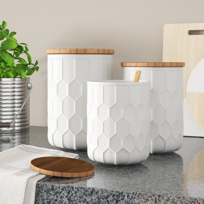 Geometric Canister Set for Modern Kitchen Decor