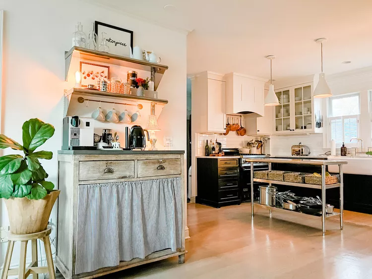 Industrial Farmhouse Cart For Farmhouse Coffee Bar