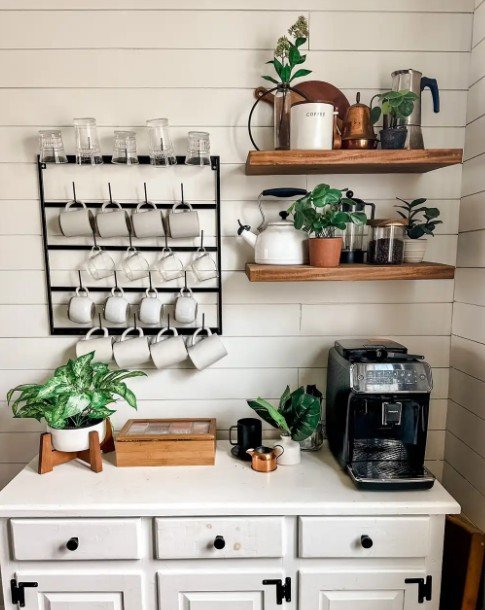 Repurposed Dresser Delight For Farmhouse Coffee Bar