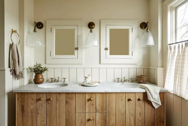 Shiplap or Beadboard Walls for French Farmhouse Bathroom