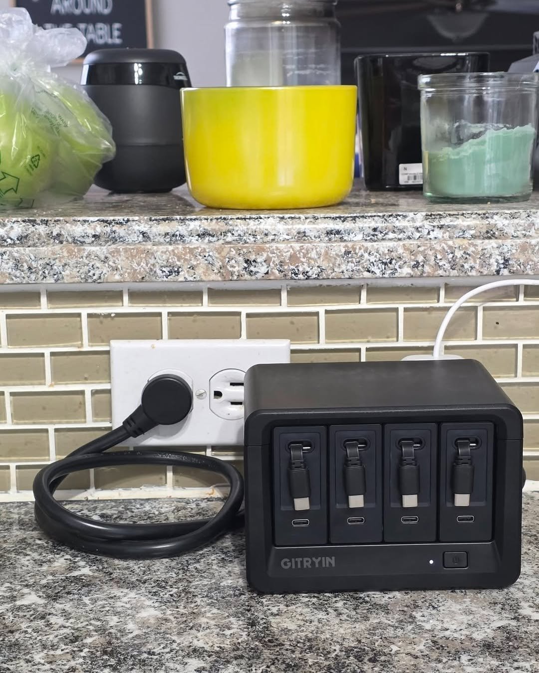 Sleek Charging Station for Modern Kitchen Decor