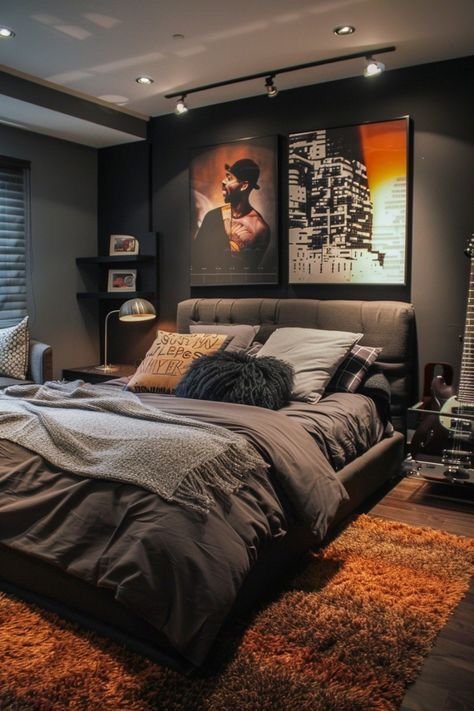 Tapestries as Wall Decor With Dark Boho Bedroom