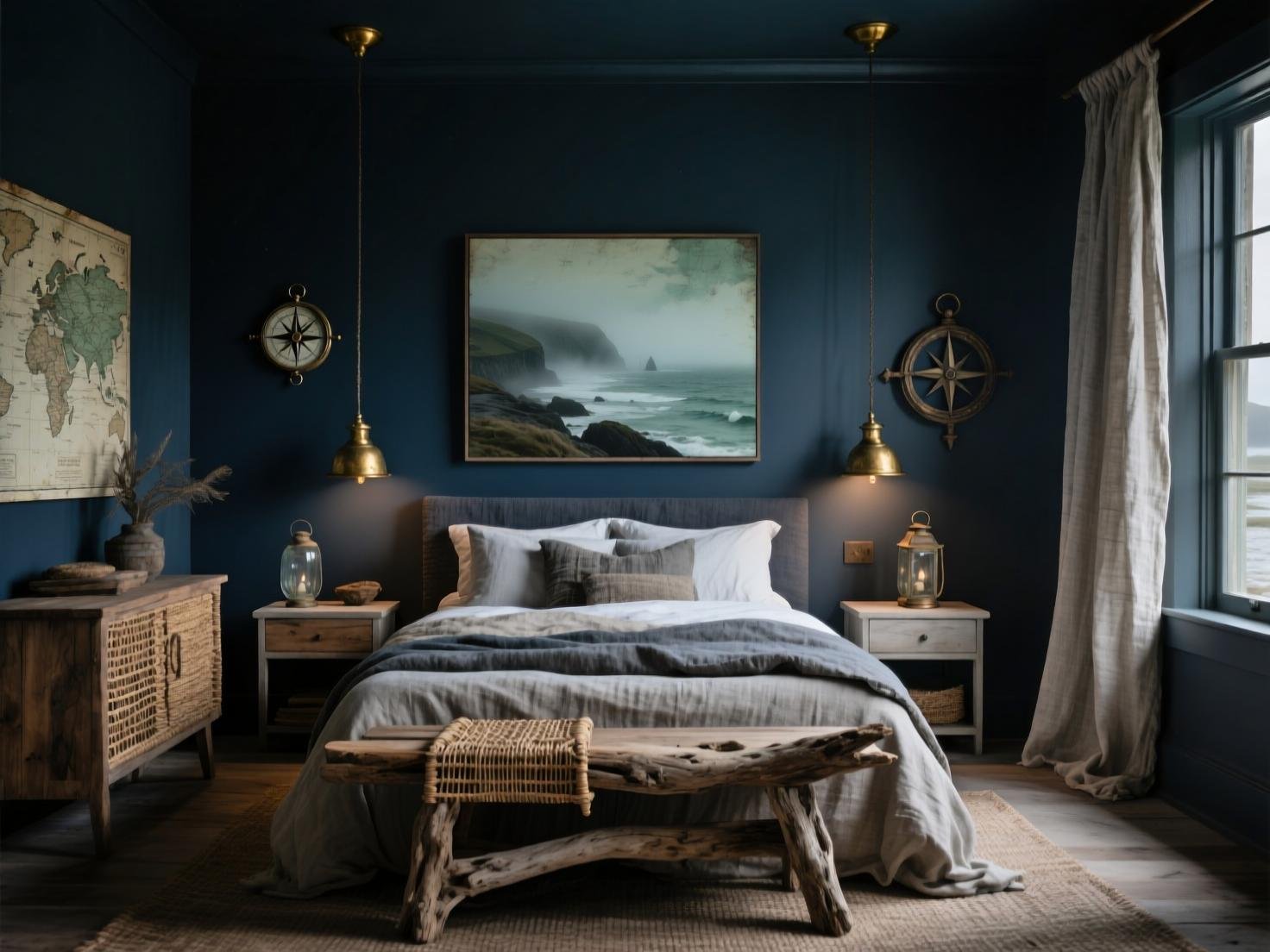 Moody Coastal Bedroom