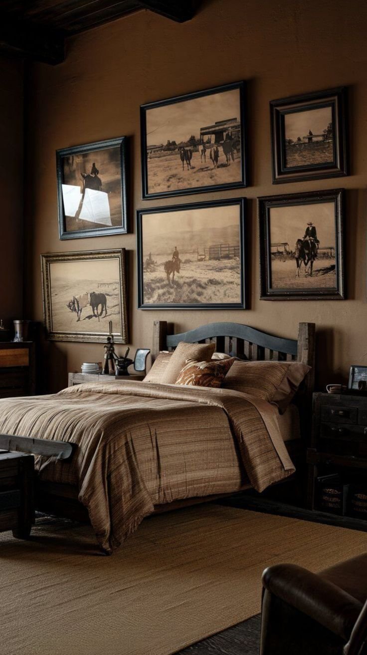 Moody Western Bedroom Artistic Flair