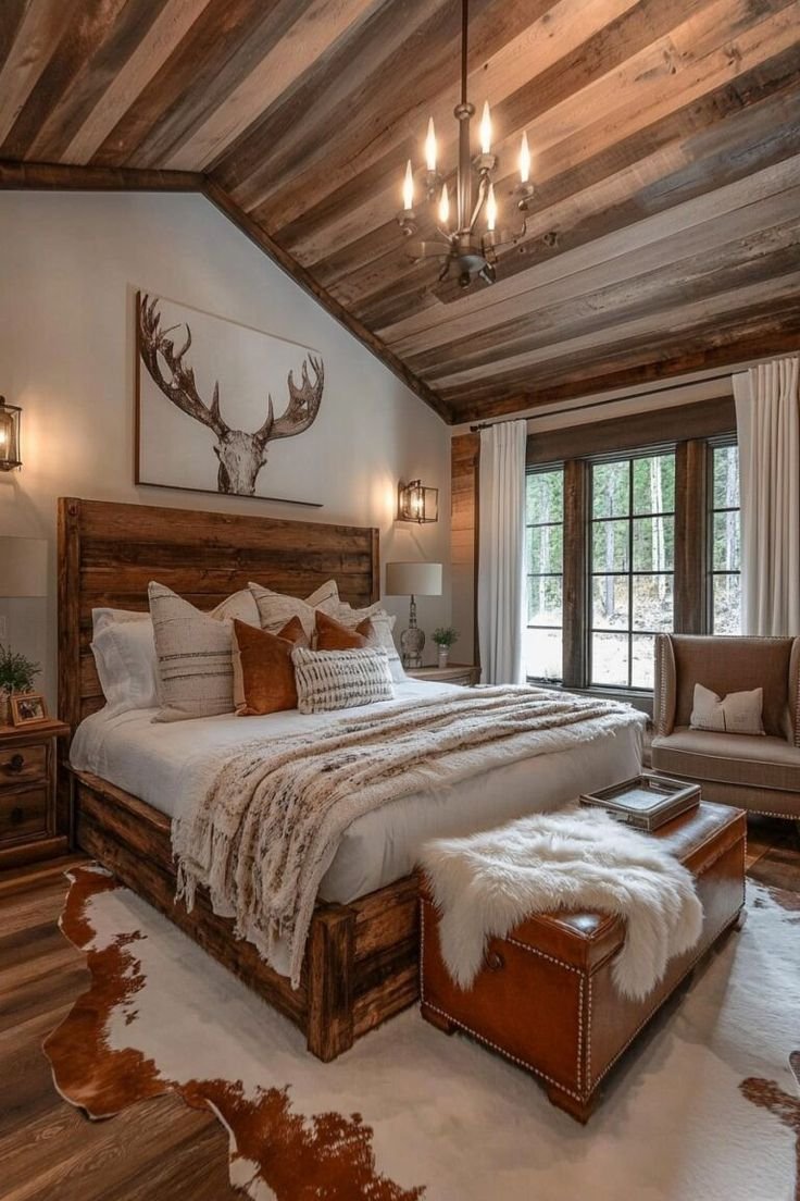 Moody Western Bedroom Earthy Textures