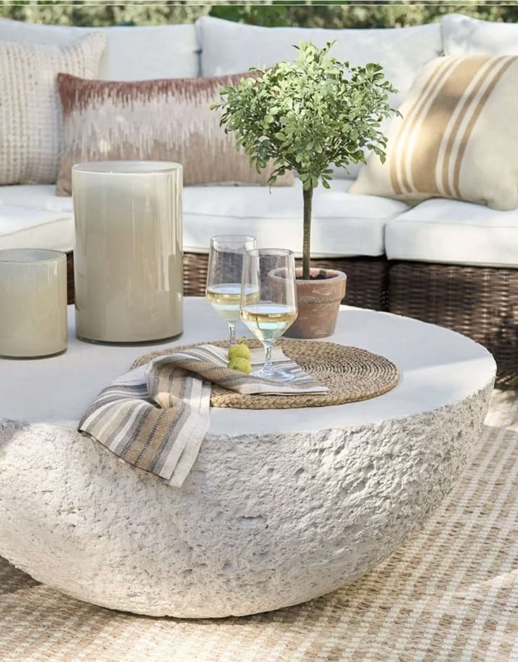 Incorporate Natural Elements for Outdoor Coffee Table Decor