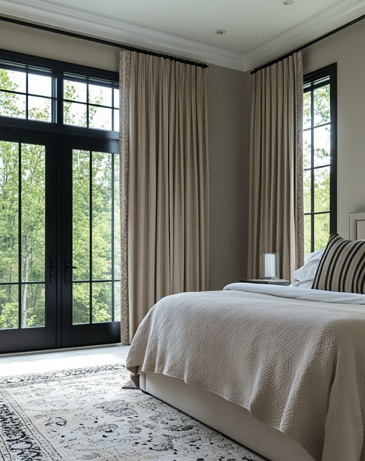 Moody Bedroom Curtains Elegant Neutrals