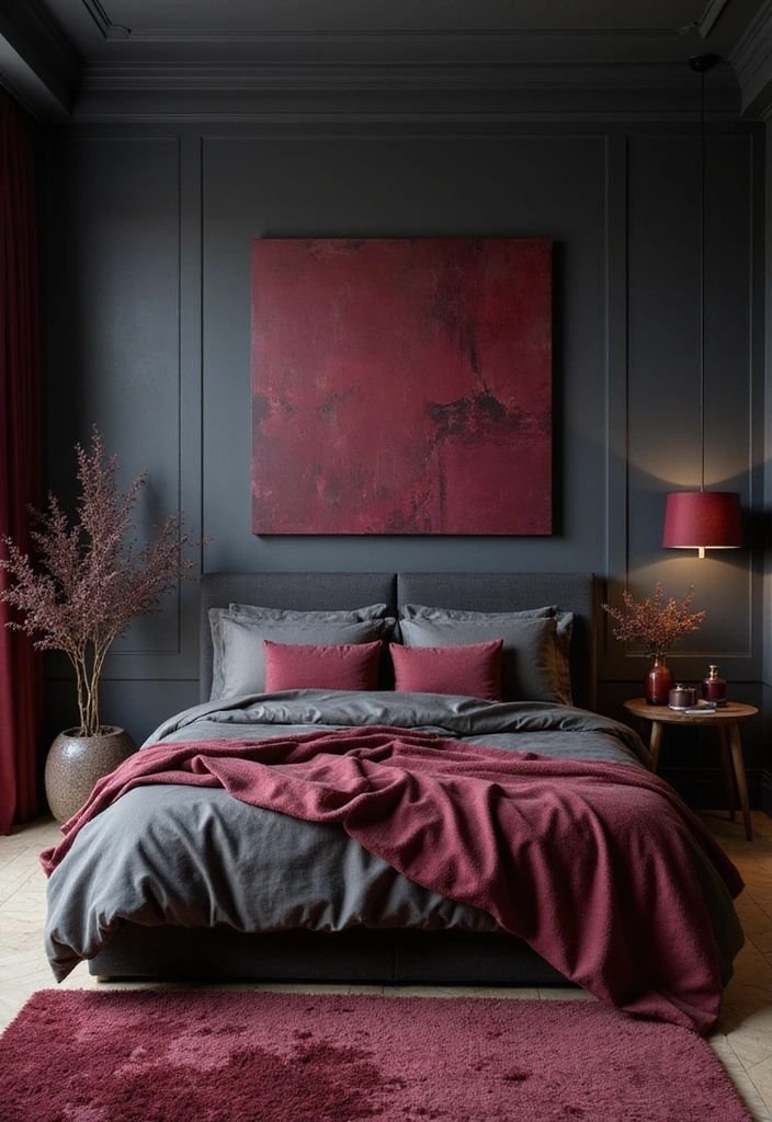Moody Bedroom Embracing White Walls with Create a Retreat