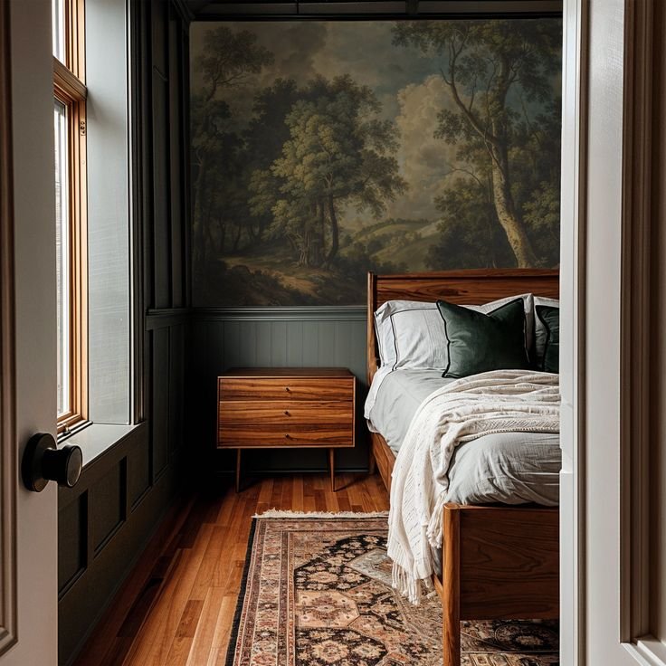Dramatic Moody Bedroom Wallpaper Designs Nature's Embrace
