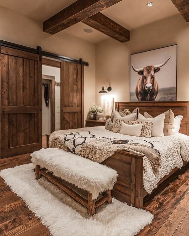 Moody Western Bedroom Nature Inspired