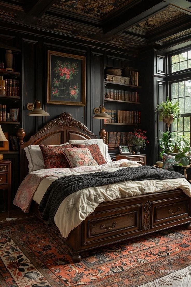 Dark Moody Victorian Bedroom  Layers of Texture