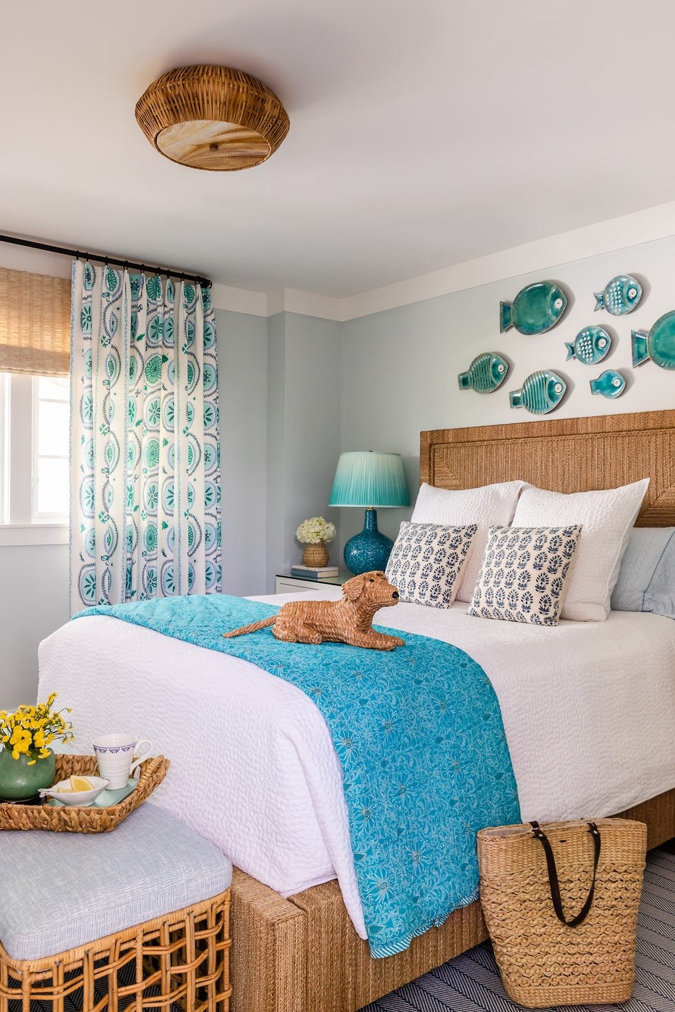 Moody Coastal Bedroom Trend Elegant Bedding