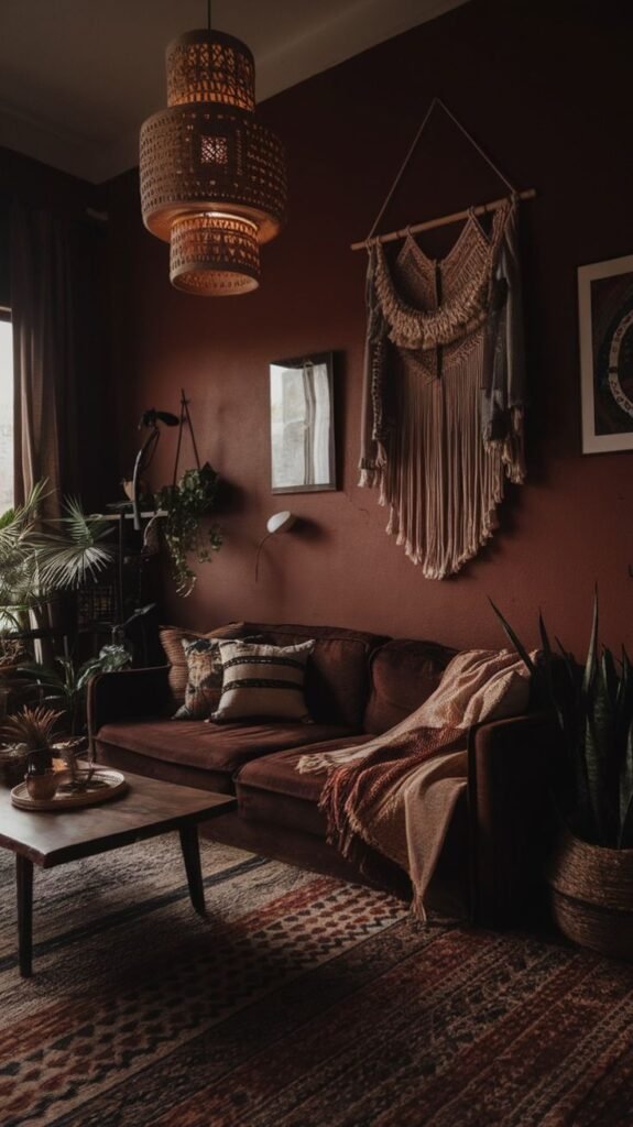 Dark and Dreamy Boho Living Room