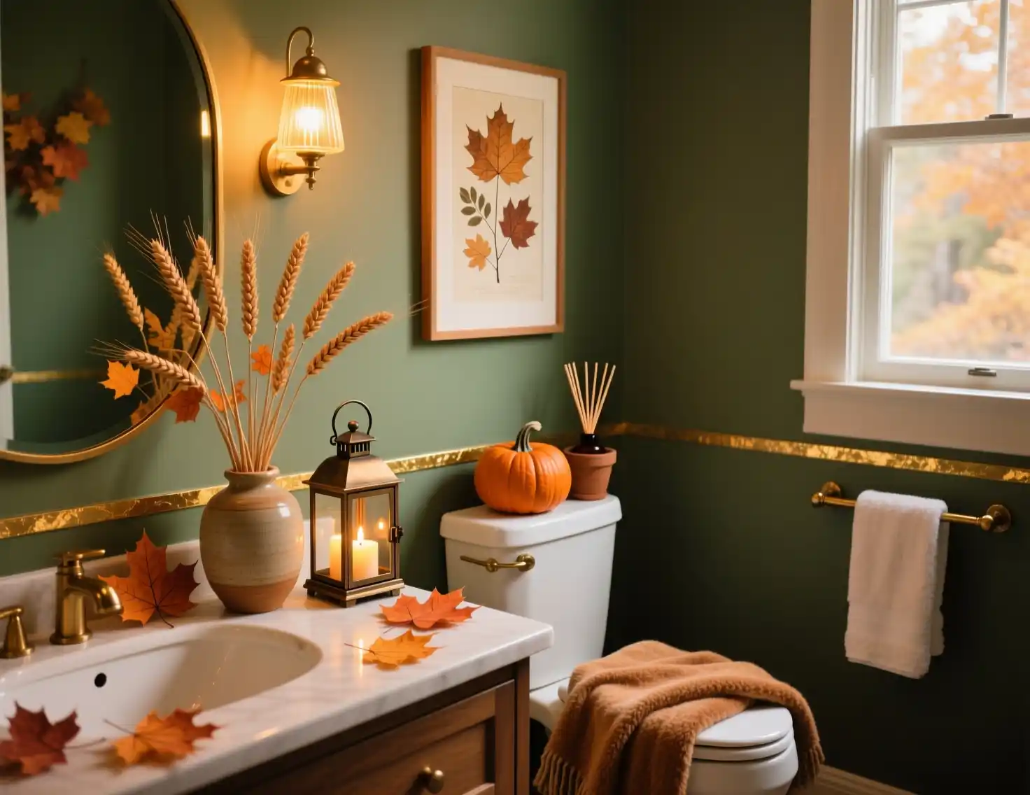 Fall Restroom Decor