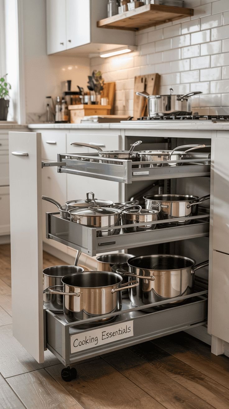 Slide-Out Pot and Pan Storage