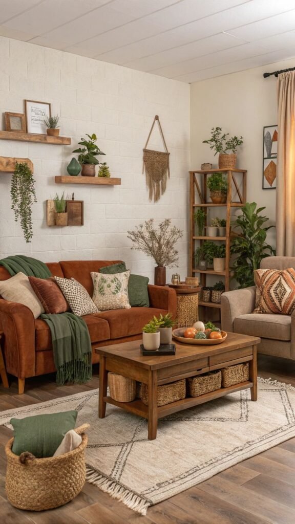 Boho Lounge Room with Botanical Bliss