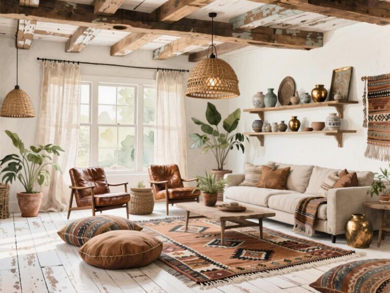 Rustic Boho Living Room Decor