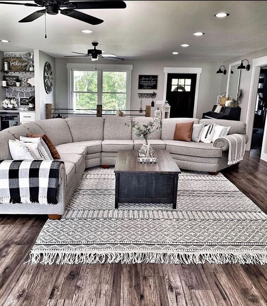 vintage meets modern boho farmhouse living room