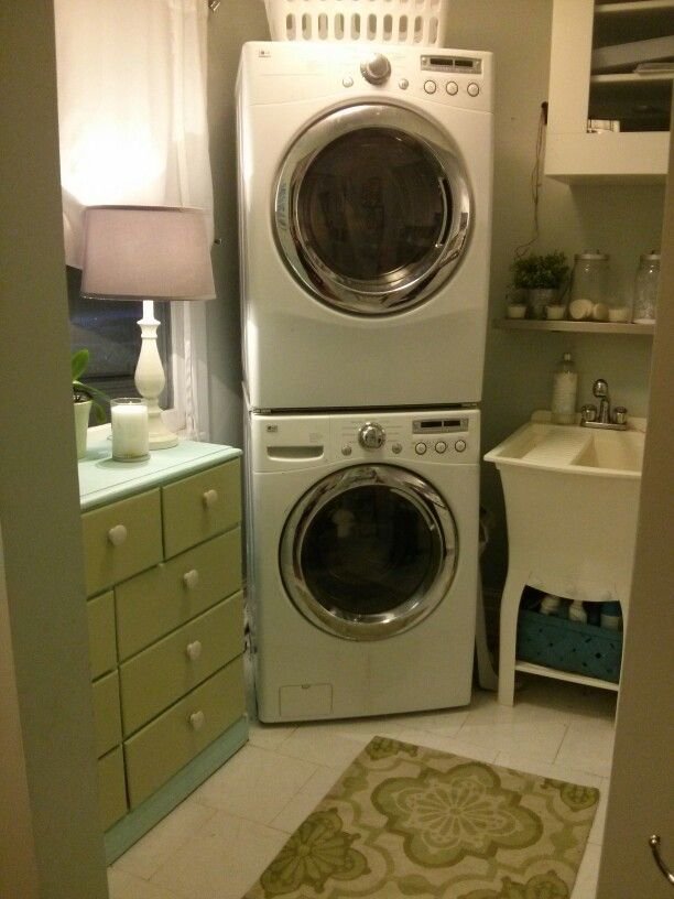 Slim Carts and Corner Shelves Basement Laundry