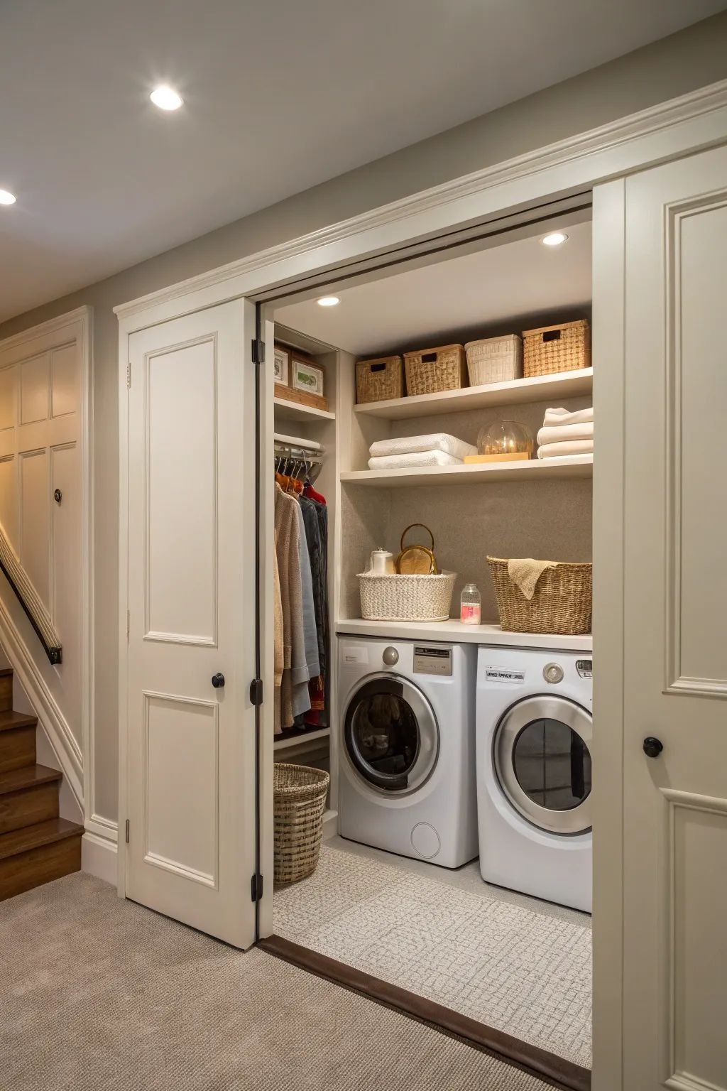 Small Basement Laundry Functional Decor