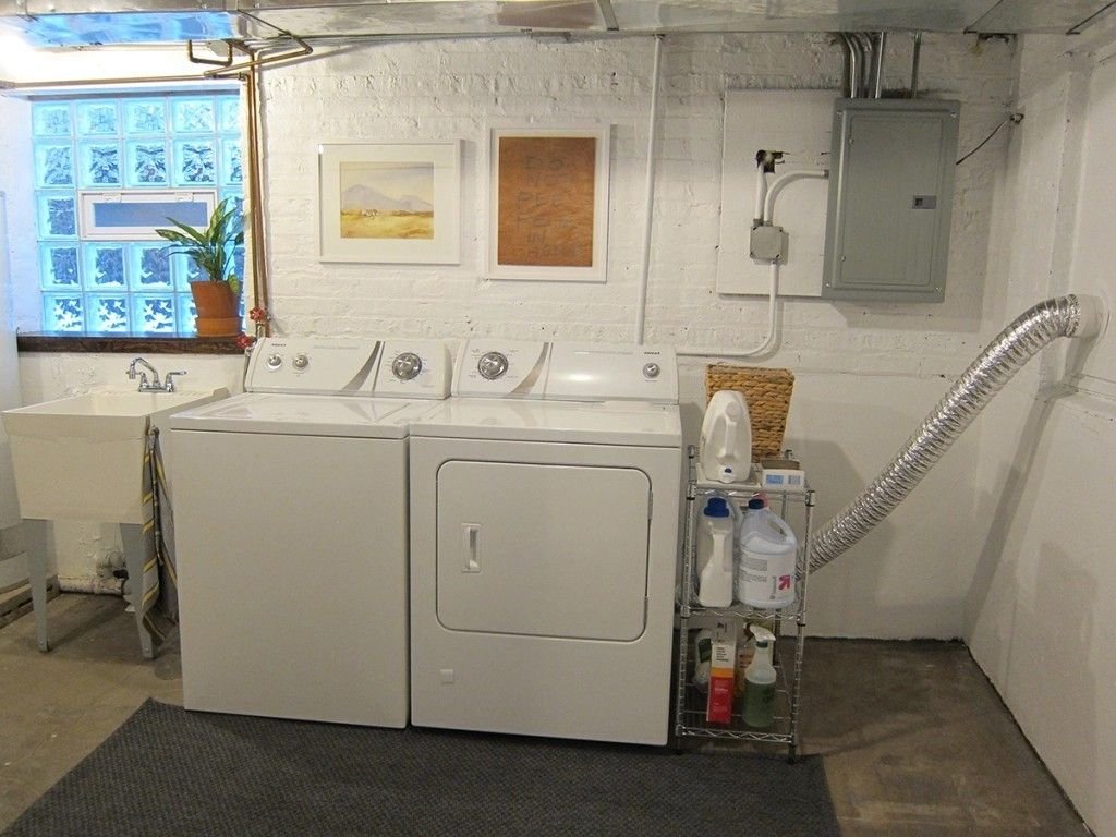 Small Basement Laundry Improving Ventilation and Air Quality