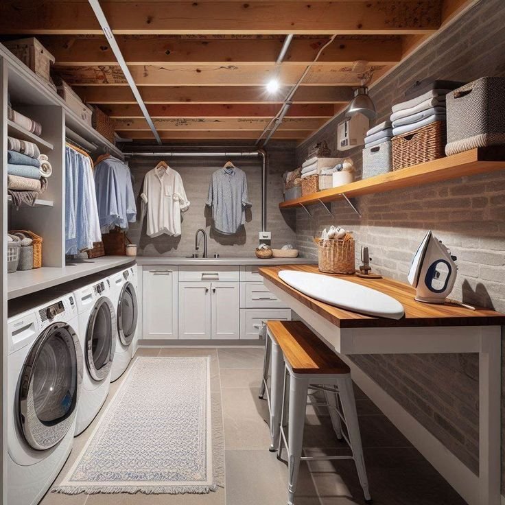 Small Basement Laundry