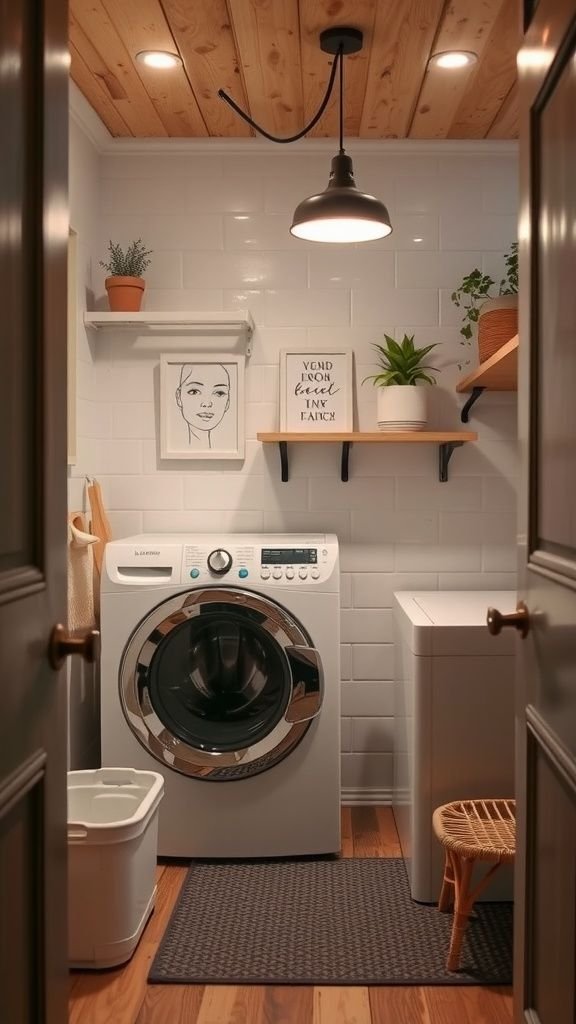 Small Basement Laundry Task Lighting
