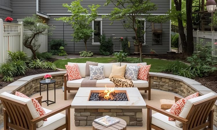 backyard fire pit ideas lounge areas