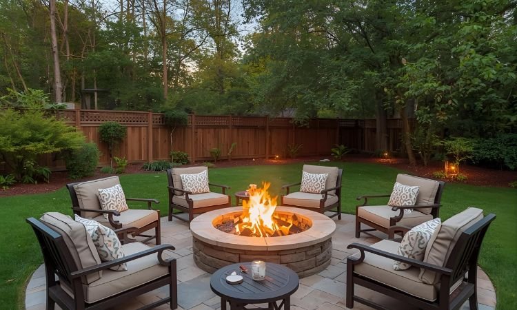 fire pit area ideas backyard