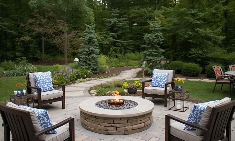 gas fire pit ideas backyard