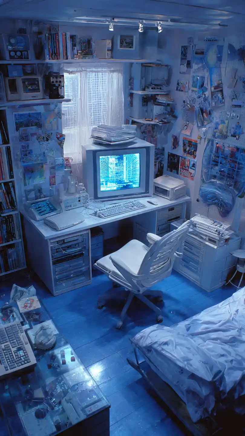 90s Teen Bedroom Transparent Tech and Accessories