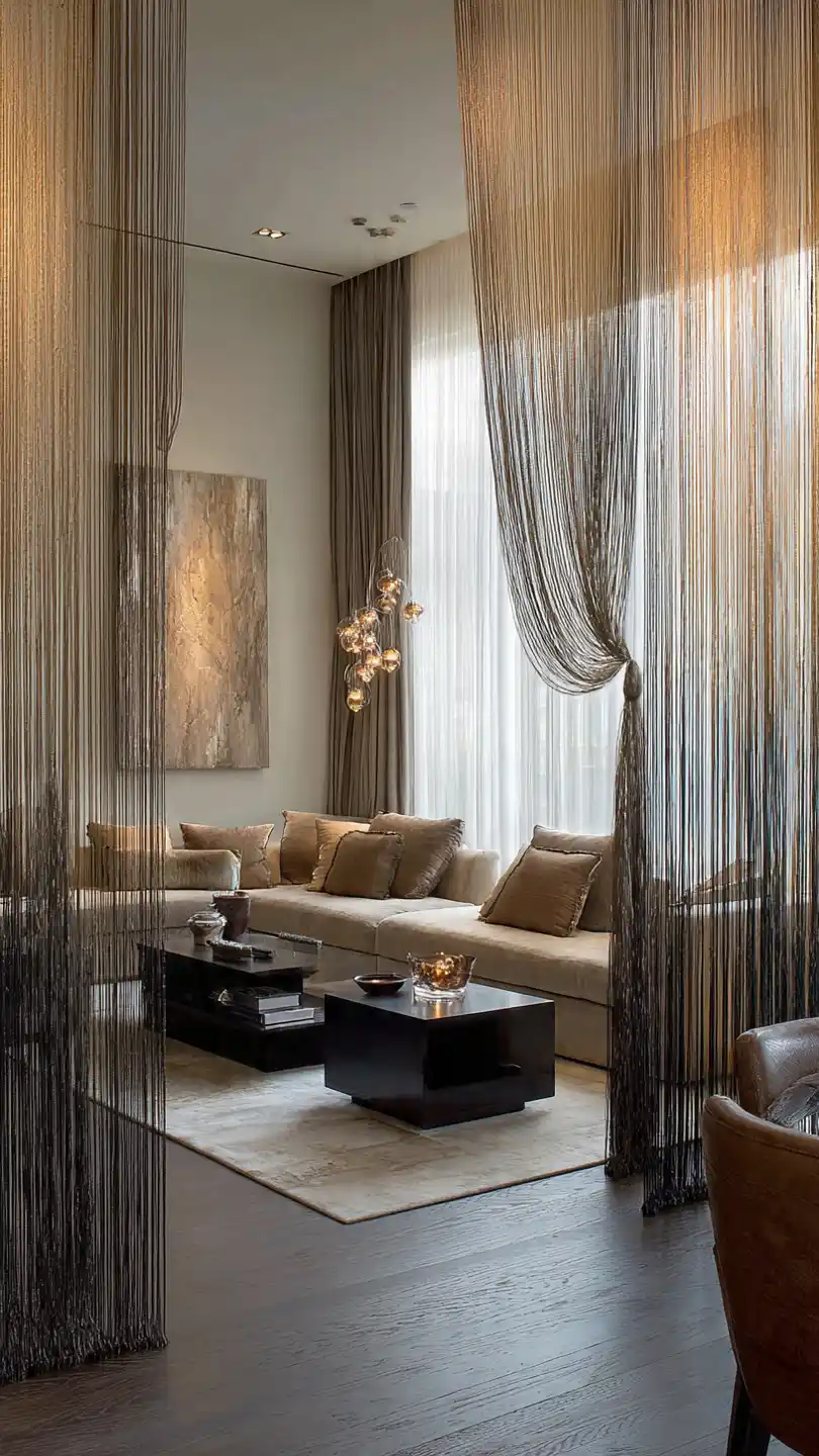 Living Room Partition Curtain and Drape Dividers
