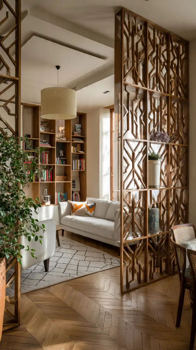 Living Room Partition Install Open Shelving Room Dividers