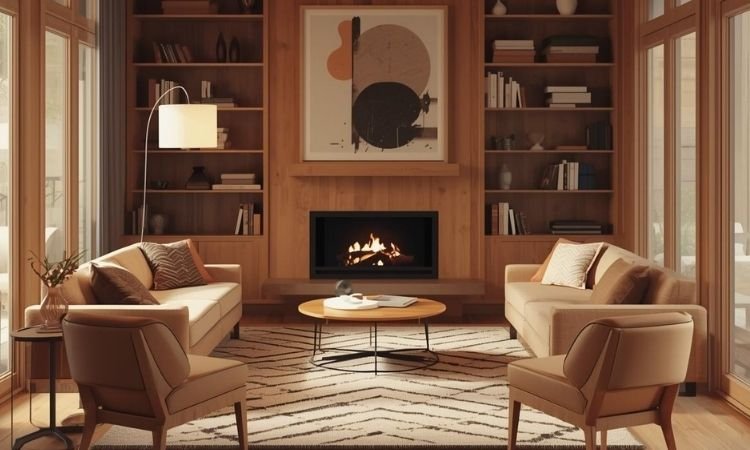 Mid century modern small living room