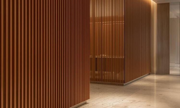 Modern Wooden Partition In Lobby