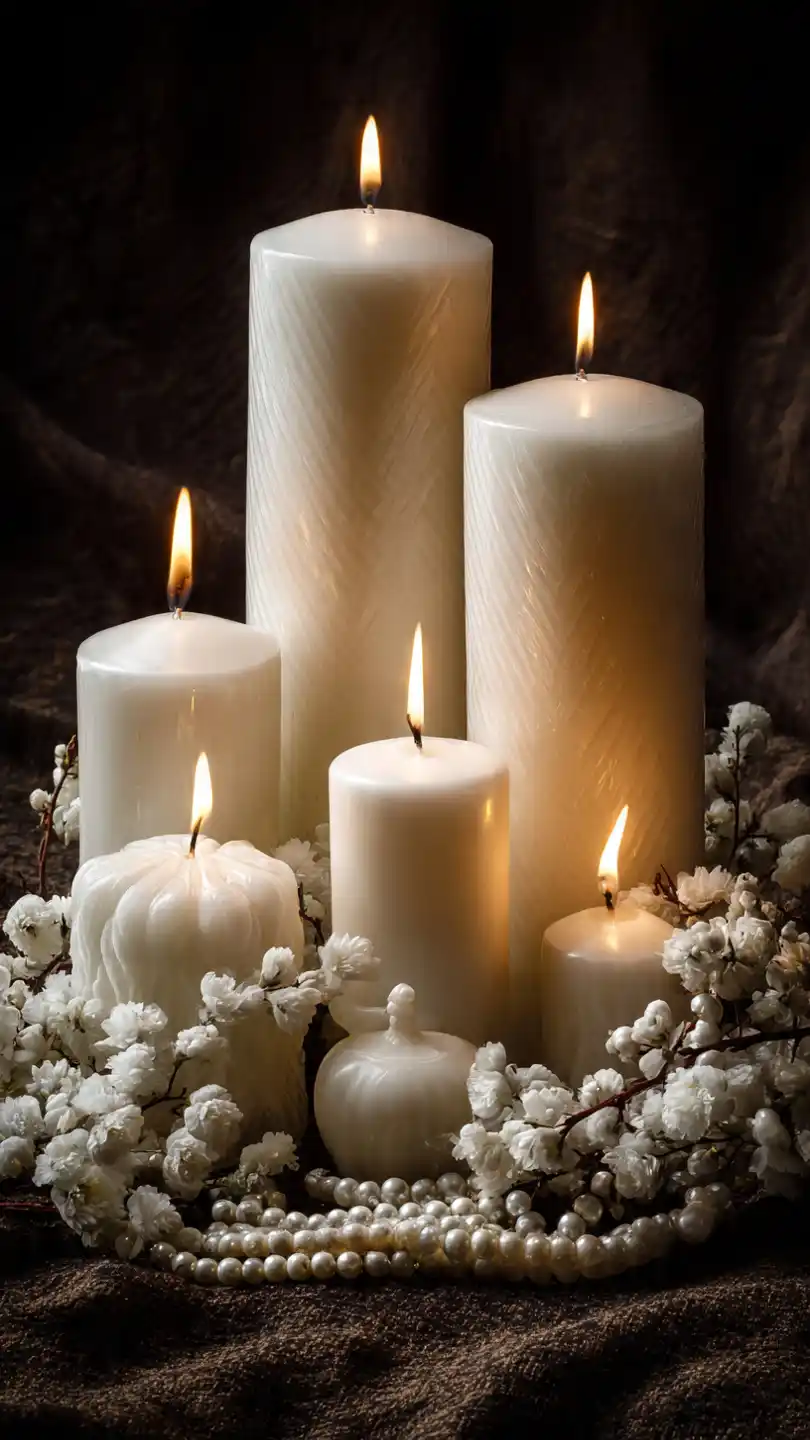 White Candle Grouping