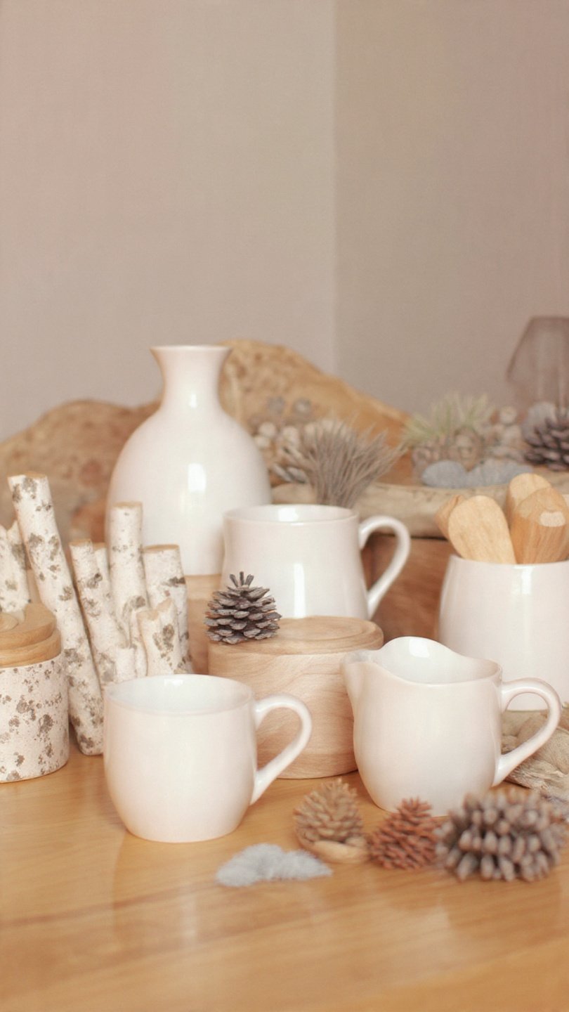 Winter Coffee Table White And Wood Combination