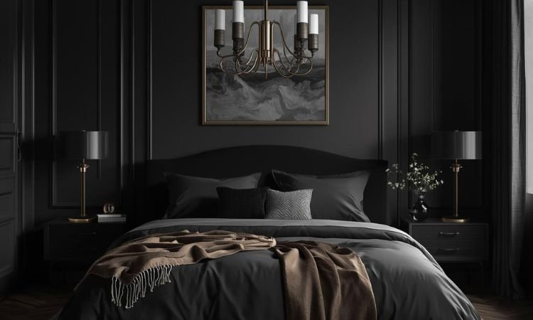 black moody bedroom